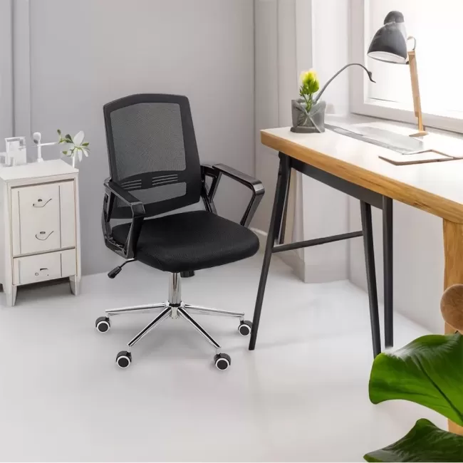 Scaun birou textil negru Office 624M