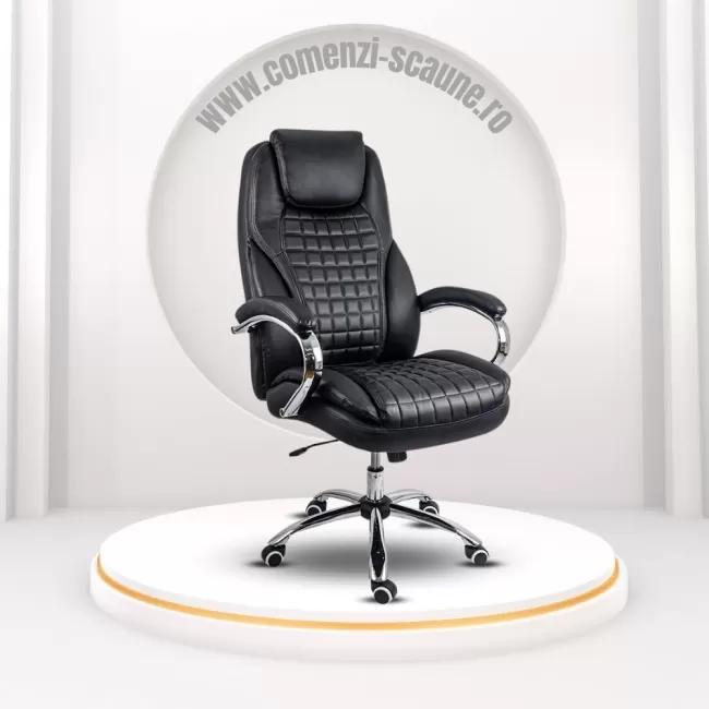 Scaun de birou directorial reglabil și rotativ din piele eco OFF 633