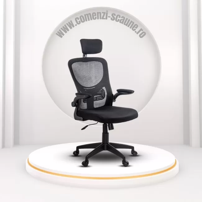 Scaun de birou cu brațe rabatabile OFF 635 negru