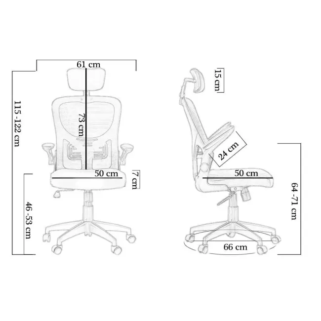 Scaun de birou cu brațe rabatabile OFF 635 negru