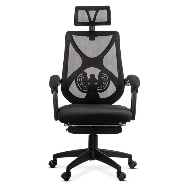 Scaun de birou cu suport picioare OFF 636 negru