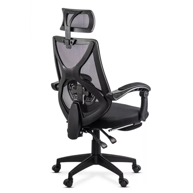 Scaun de birou cu suport picioare OFF 636 negru