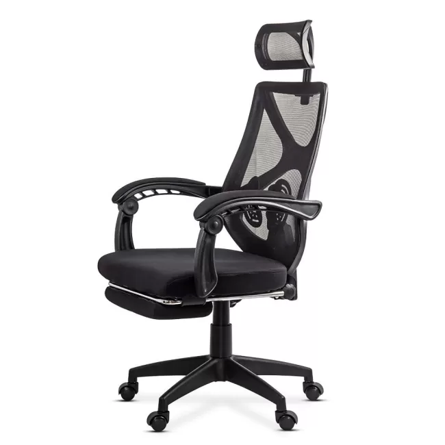 Scaun de birou cu suport picioare OFF 636 negru