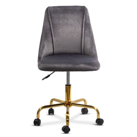 Scaune de birou elegante din catifea și bază aurie OFF 642 Gri