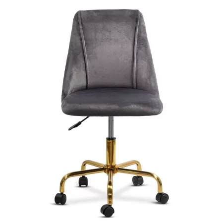 Scaune de birou elegante din catifea și bază aurie OFF 642 Gri