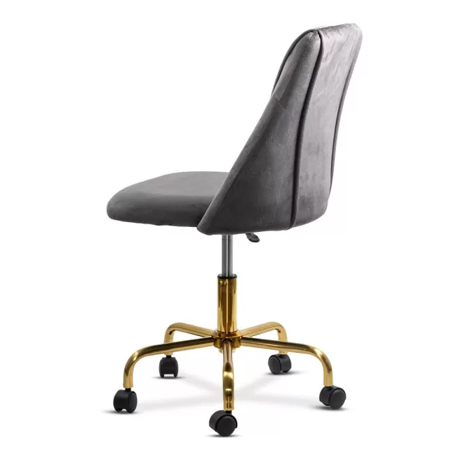 Scaune de birou elegante din catifea și bază aurie OFF 642 Gri