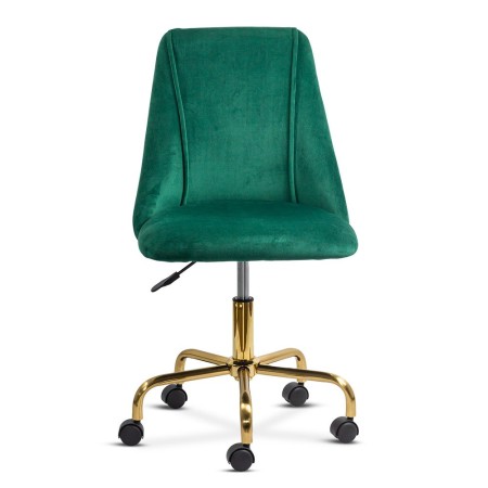 Scaune de birou elegante din catifea și bază aurie OFF 642 Verde