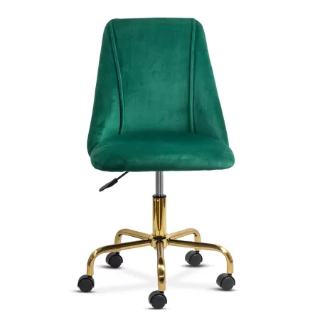 Scaune de birou elegante din catifea și bază aurie OFF 642 Verde
