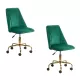 Scaune de birou elegante din catifea și bază aurie OFF 642 Verde