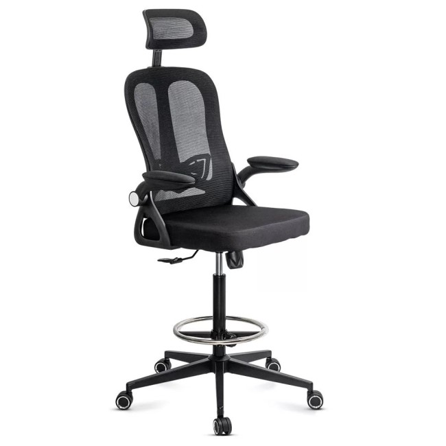 Scaun birou din mesh cu suport picioare reglabil OFF 650 Negru