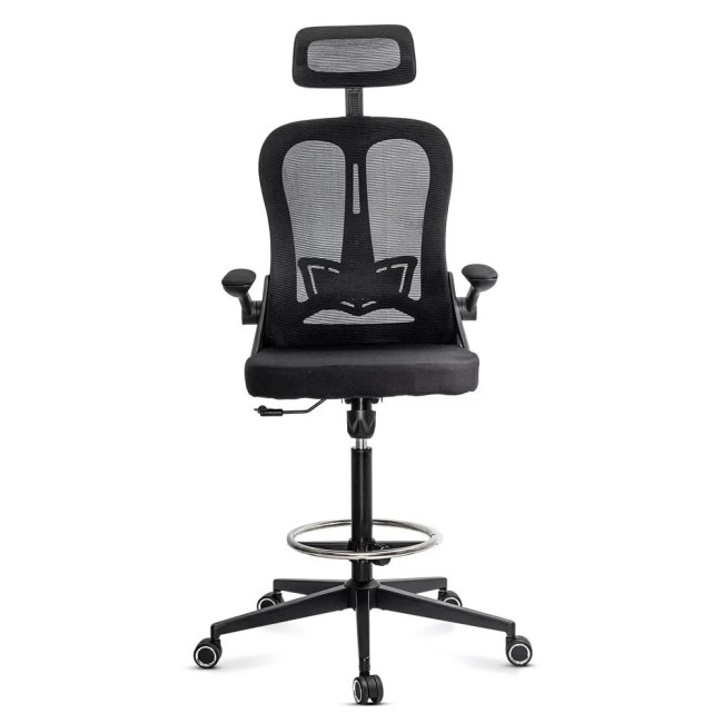 Scaun birou din mesh cu suport picioare reglabil OFF 650 Negru