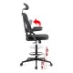 Scaun birou din mesh cu suport picioare reglabil OFF 650 Negru
