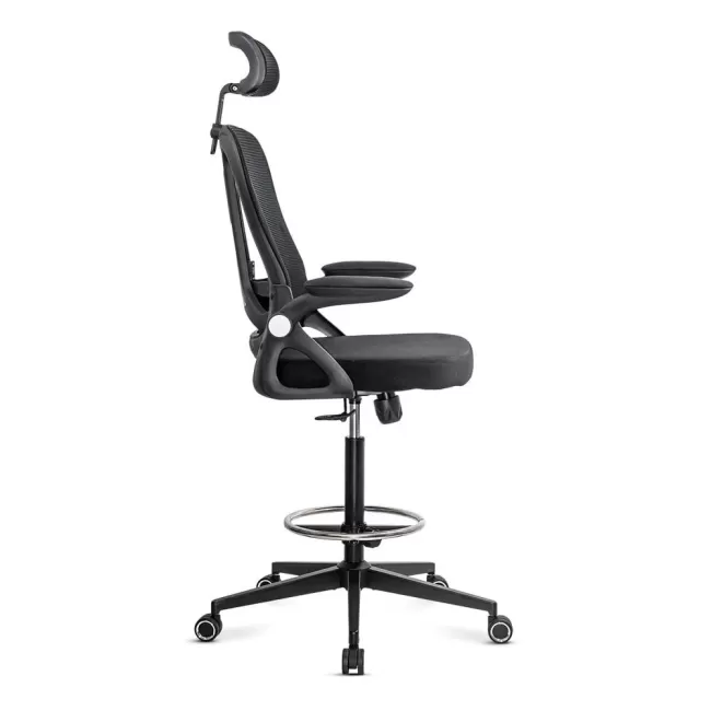 Scaun birou din mesh cu suport picioare reglabil OFF 650 Negru