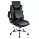 Scaun directorial negru Office 651 din piele ecologica cu suport lombar și tetieră reglabilă