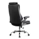 Scaun directorial negru Office 651 din piele ecologica cu suport lombar și tetieră reglabilă
