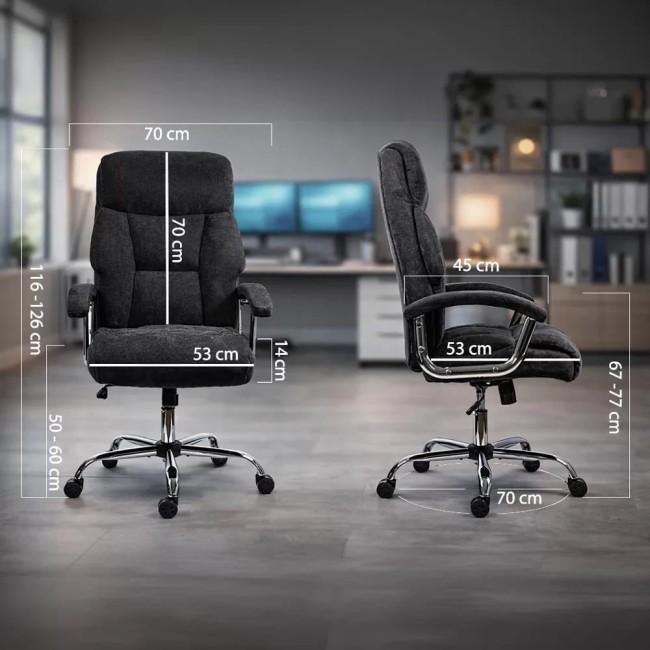 Scaun directorial din stofă cu arcuri OFF 709 negru