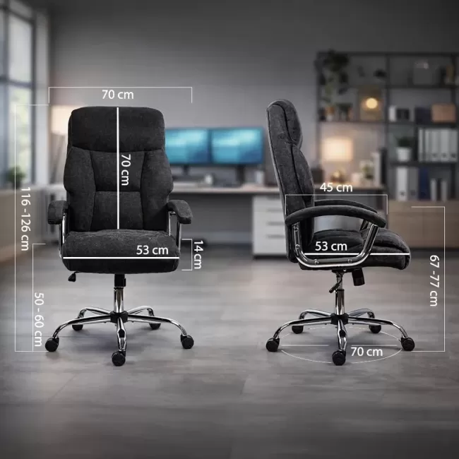 Scaun directorial din stofă cu arcuri OFF 709 negru