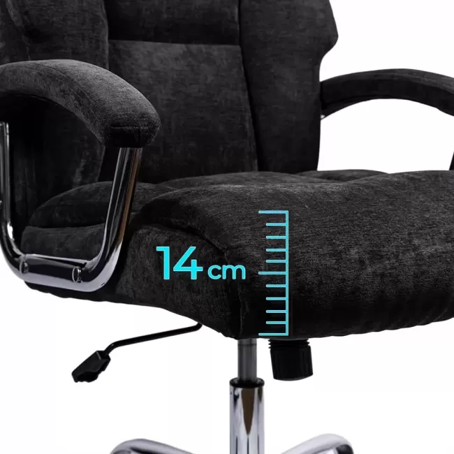 Scaun directorial din stofă cu arcuri OFF 709 negru