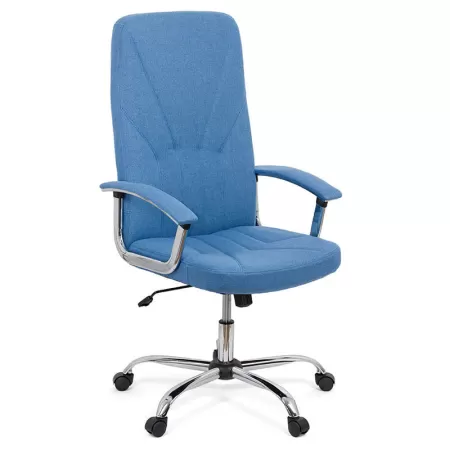 Scaun de birou tapițat cu material textil OFF710 albastru