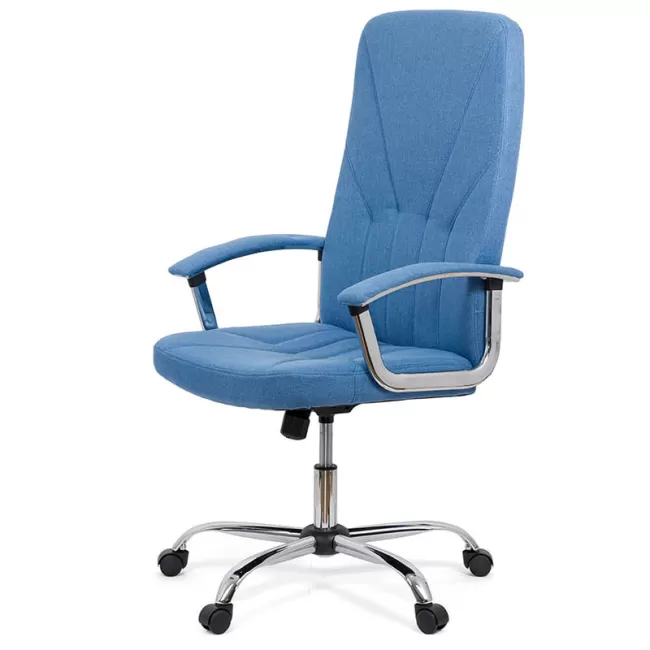 Scaun de birou tapițat cu material textil OFF710 albastru