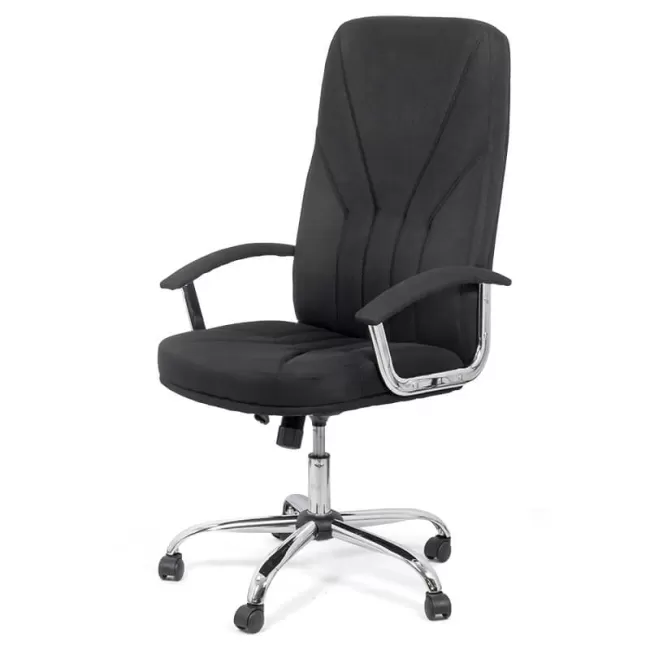 Scaun de birou tapițat cu material textil OFF710 negru