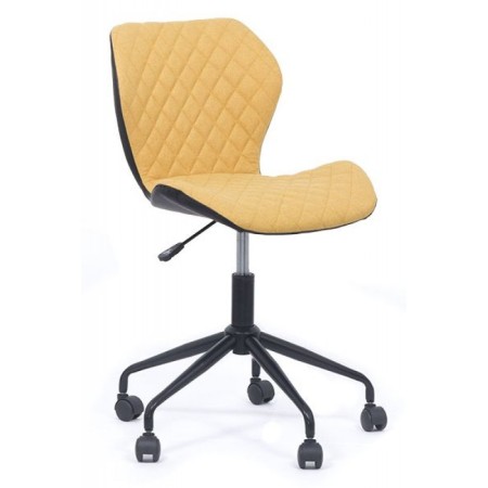 Scaun de birou modern cu design elegant pe galben cu negru Scaun de birou modern cu design elegant pe galben cu negru