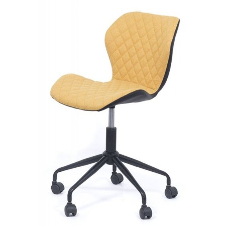 Scaun de birou modern cu design elegant pe galben cu negru Scaun de birou modern cu design elegant pe galben cu negru