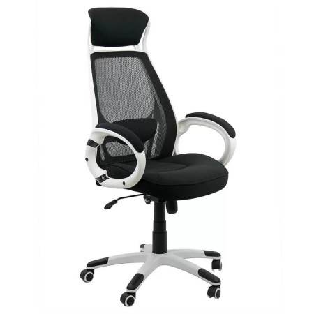 Scaun de birou cu tetieră tapițat cu mesh OFF912 Negru Scaun de birou cu tetieră tapițat cu mesh OFF912 Negru