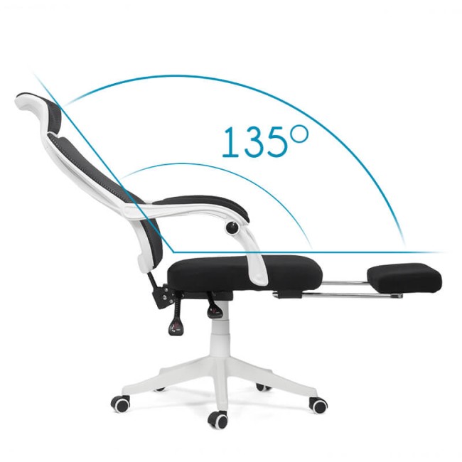 Scaun de birou ergonomic Office 927 din stofa cu suport de picioare