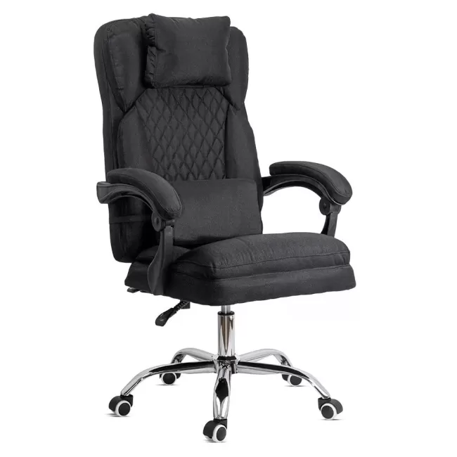 Scaun de birou negru din stofă cu masaj OFF 936