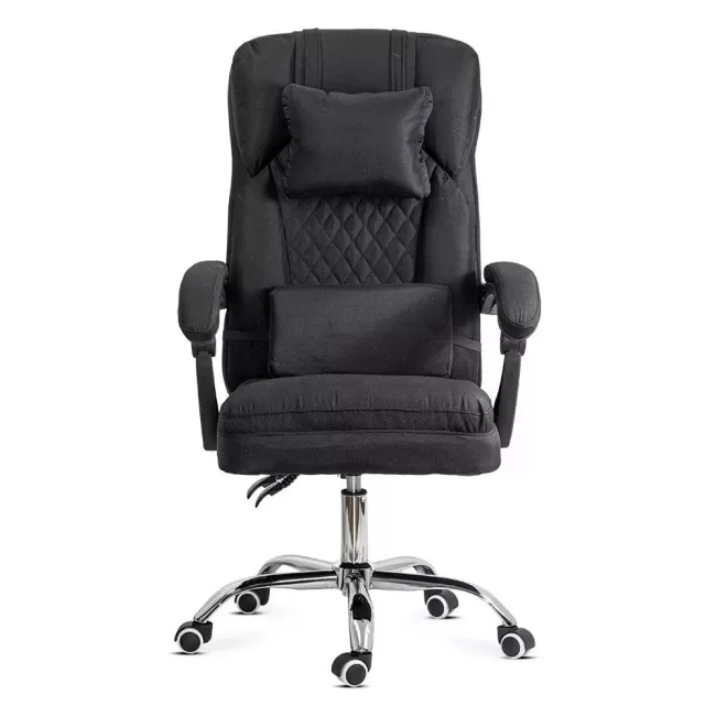 Scaun de birou negru din stofă cu masaj OFF 936