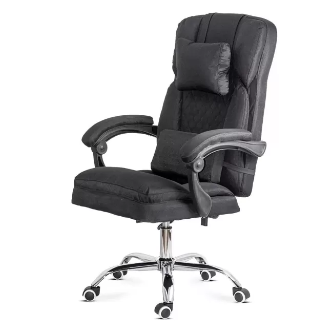 Scaun de birou negru din stofă cu masaj OFF 936