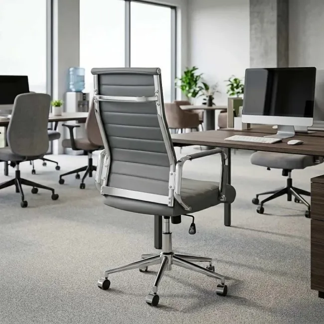 Scaun operativ pentru birou cu un design minimalist OFF937 gri