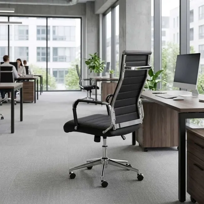 Scaun operativ pentru birou cu un design minimalist OFF937 negru