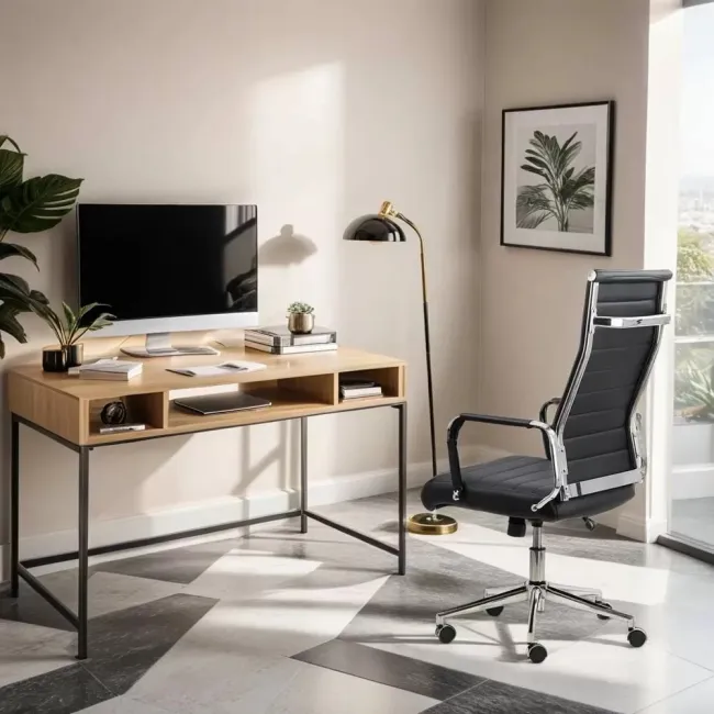Scaun operativ pentru birou cu un design minimalist OFF937 negru