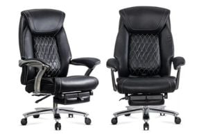 Office 950, scaune directoriale negre, piele ecologică, suport lombar