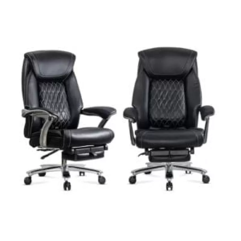 Office 950, scaune directoriale negre, piele ecologică, suport lombar