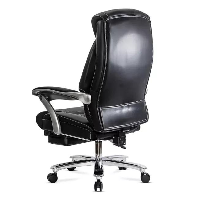 Scaun directorial negru, piele ecologică, suport lombar OFF 950