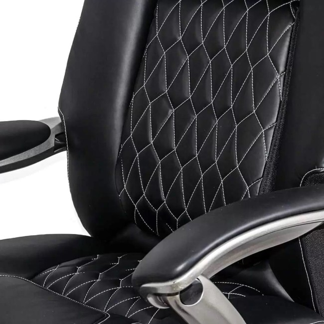 Scaun directorial negru, piele ecologică, suport lombar OFF 950 Scaun directorial negru, piele ecologică, suport lombar OFF 950