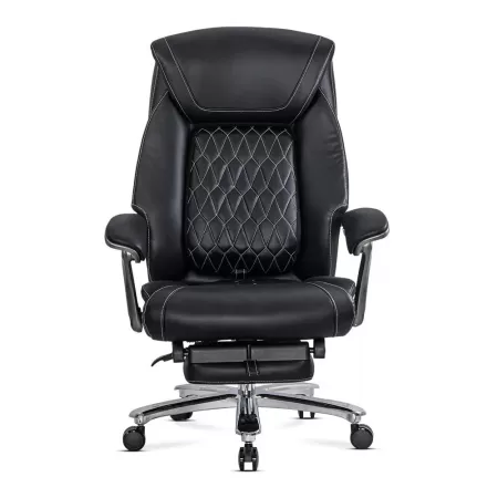 Scaun directorial negru, piele ecologică, suport lombar OFF 950