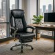 Scaun directorial negru, piele ecologică, suport lombar OFF 950 Scaun directorial negru, piele ecologică, suport lombar OFF 950