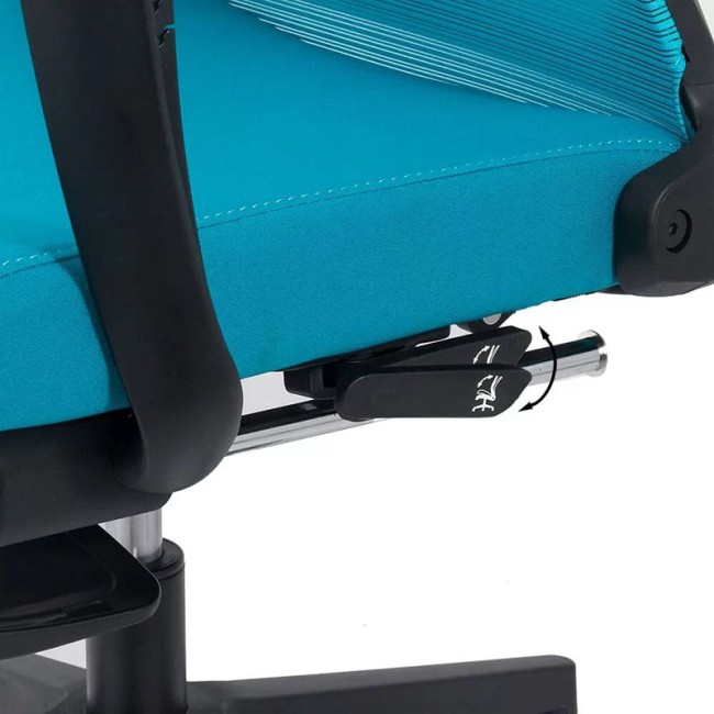 Scaun ergonomic cu spatar rabatabil si suport pentru picioare-albastru