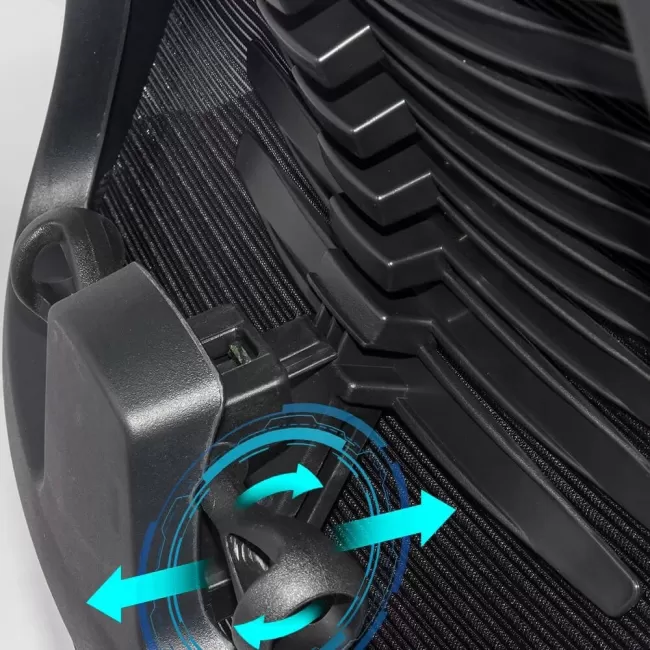 Scaun birou cu spătar rabatabil și suport pentru picioare-negru