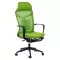 Scaun birou cu spătar rabatabil si suport pentru picioare, verde