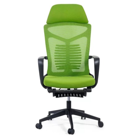 Scaun birou cu spatar rabatabil si suport pentru picioare-verde Scaun birou cu spatar rabatabil si suport pentru picioare-verde