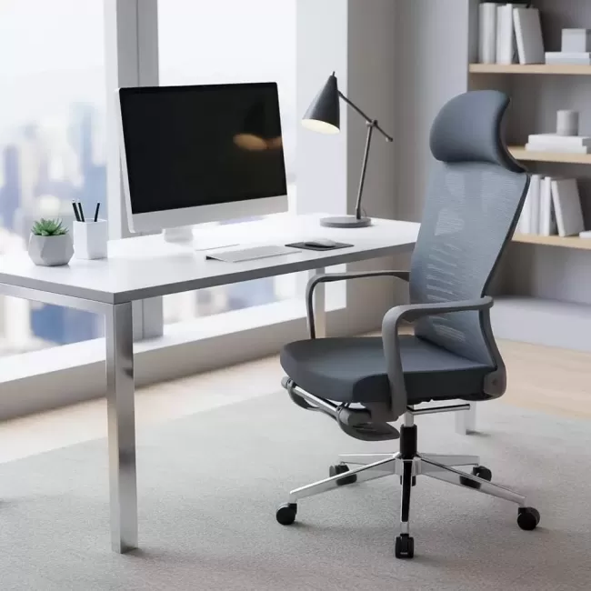 Scaun ergonomic din mesh cu suport lombar SYYT 9502 gri