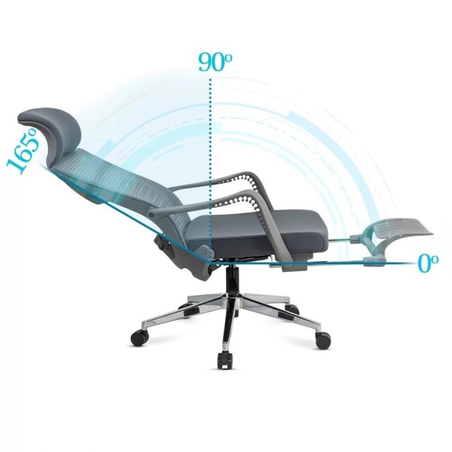 Scaun ergonomic din mesh cu suport lombar SYYT 9502 gri
