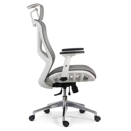 Scaun de birou cu tetieră pe culoarea gri Scaun de birou cu tetieră pe culoarea gri