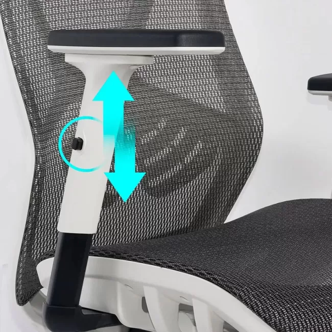 Scaun de birou cu tetieră pe culoarea gri