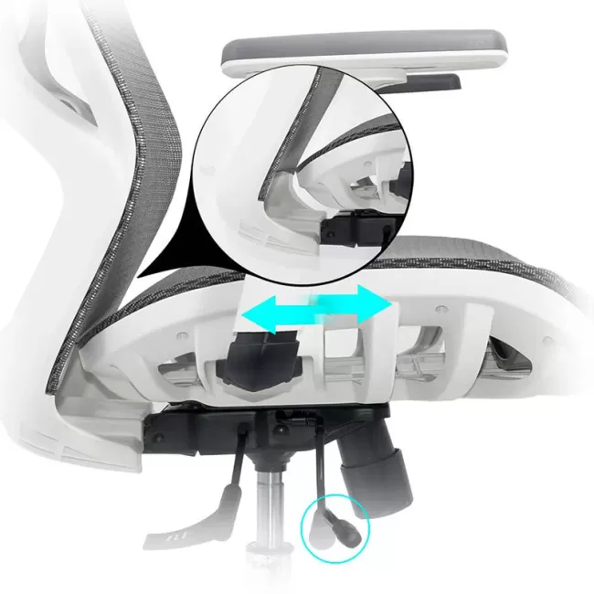 Scaun de birou cu tetieră pe culoarea gri